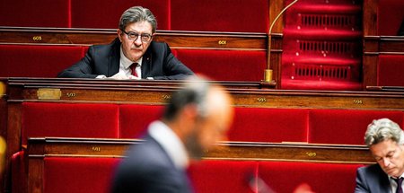 Bisher keine Gefahr für Macron: Jean-Luc Mélenchon (l.), Kandida...