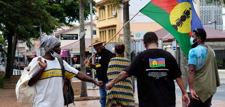 Unabhängigkeitsbefürworter demonstrieren am Montag in Nouméa