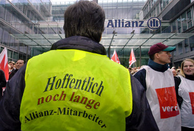 Seit Monaten protestieren Allianz-Beschäftigte wie hier im Mai i...