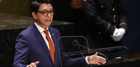 Madagaskars Präsident Andry Nirina Rajoelina vor der UN-Generalv...