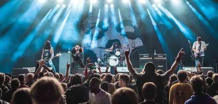 Im Hintergrund prangt das Cover-Artwork ihres Meilensteins »Jane...