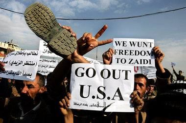 USA raus aus dem Irak, Freiheit für Muntader Al-Saidi – Demonstr... USA raus aus dem Irak, Freiheit für Muntader Al-Saidi – Demonstr...