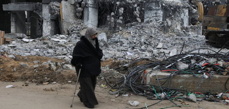 Noch immer nicht wieder aufgebaut: Reste eines von Israel im Gaz...