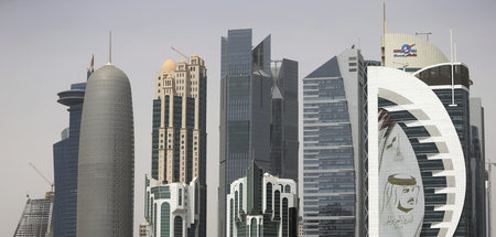 Skyline von Doha in Katar im Mai 2018