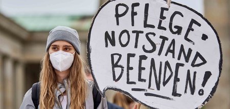 Protestaktion gegen den Pflegenotstand