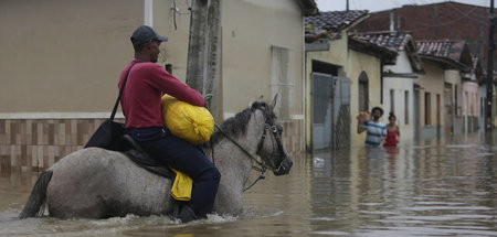 Ein Bewohner von Dario Meira in Bahia versucht am vergangenen Di...