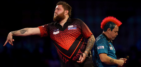 Verlor bereits sein zweites WM-Finale: Michael Smith (l.) im Due...