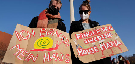»Viele Gründe zu enteignen« (Protest gegen Verkäufe an Heimstade... »Viele Gründe zu enteignen« (Protest gegen Verkäufe an Heimstade...
