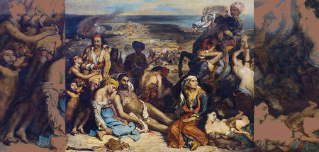 Eugène Delacroix: Scènes des Massacres de Scio, 1824, Öl auf Lei...