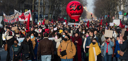 Lehrerstreik gegen die Coronaverordnung in Paris (13.1.2022)