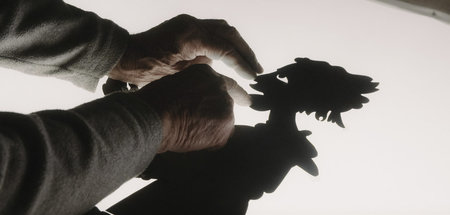 Arbeit an einem Silhouettenfilm im Defa-Studio Dresden