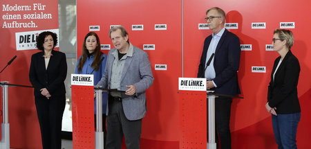Fraktions- und Parteispitze von Die Linke bei der Vorstellung de...