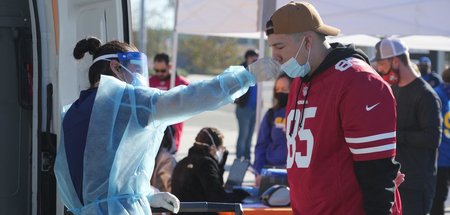 Testzentrum in Ingelwood im US-Bundesstaat Kalifornien (9.1.2022...