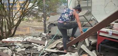Trümmer nach der Explosion in Arauca am Donnerstag