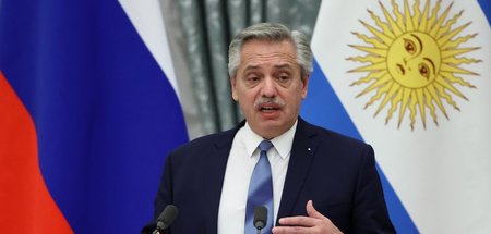 Argentiniens Präsident Alberto Fernandez am Donnerstag in Moskau