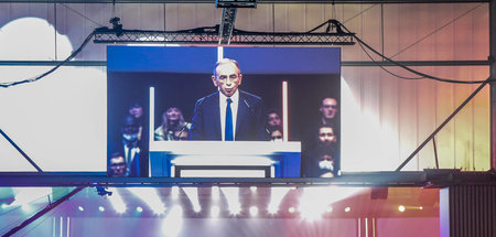 Éric Zemmour während seines Wahlkampfauftritts am Sonnabend in L...