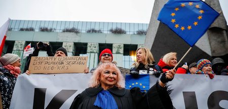 Protest gegen die von der Regierung vorangetriebene Justizreform...