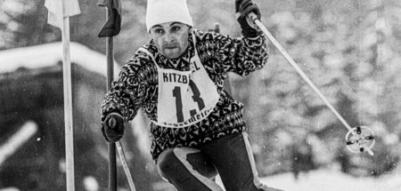 Eberhard Riedel beim Hahnenkamm-Rennen in Kitzbühel 1963