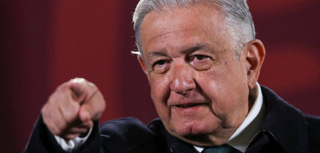 Mexikos Präsident Andrés Manuel López Obrador bei seiner morgend...