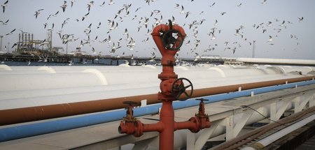 Ölpipelines auf der Insel Kharg im Persischen Golf im Südiran