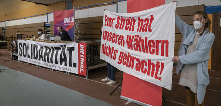 Mitgliederprotest beim Landesparteitag (Homburg-Erbach, 21.11.20...