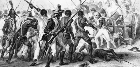 Die Schlacht am Crête-à-Pierrot, März 1802, Saint Domingue, Hait...