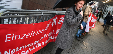 Kundgebung vor dem Frankfurter Landgericht am Mittwoch