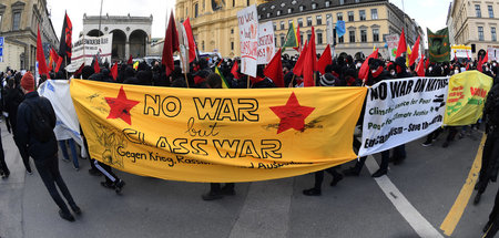 Teilnehmer der Demonstration am Sonnabend in München