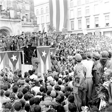 Historische Augenblicke vor dem Präsidentenpalast in Havanna, Mi...