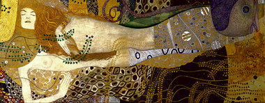 Gustav Klimt: »Wasserschlangen I« (1904–07). Mischtechnik auf Pe...