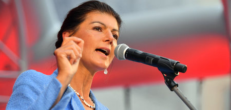 Sahra Wagenknecht im Bundestagswahlkampf 2021