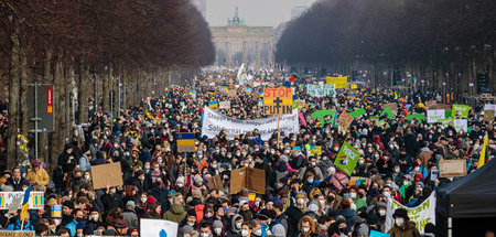 Friedensdemo in Berlin-Tiergarten, 27.2.2022