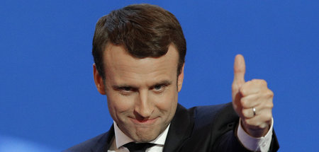 Führt in den Umfragen: Frankreichs Staatschef Macron in Paris (2...