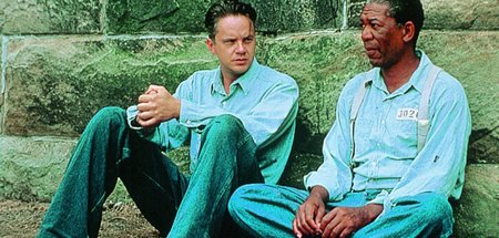 Andy (Tim Robbins) und Red (Morgan Freeman) stemmen sich gegen d... Andy (Tim Robbins) und Red (Morgan Freeman) stemmen sich gegen d...