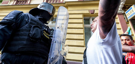 Protest nach dem Tod von Stanislav Tomas in Teplice am 26. Juni ...