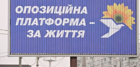 Plakat der »Oppositionsplattform für das Leben« 2019 in Kiew