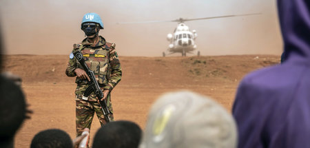 Soldat der UN-Friedensmission in der Demokratischen Republik Kon