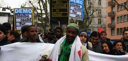 Demonstration für die Rechte von Sans-Papiers am 3. Januar 2009 ...