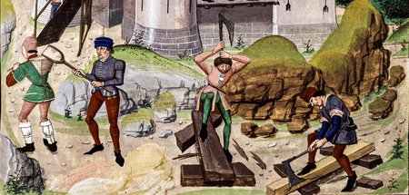 Nicht wonnig ward sie gewonnen: Bau einer Burg, Illustration aus...