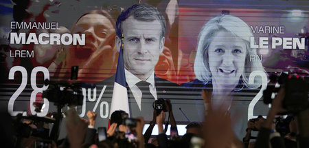 Wie schon 2017 kommt es zur Stichwahl zwischen Macron und Le Pen Wie schon 2017 kommt es zur Stichwahl zwischen Macron und Le Pen