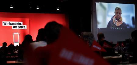 Jetzt wird gehandelt: Katina Schubert spricht zu den Delegierten...