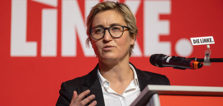 Susanne Hennig-Wellsow beim Landesparteitag der Thüringer Linksp...