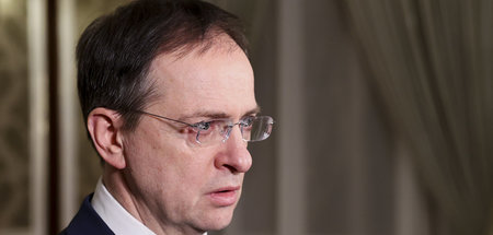 Der russische Verhandlungsführer Wladimir Medinski am 28. Februa
