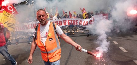 Demo von Eisenbahnern in Paris (4.6.2019)