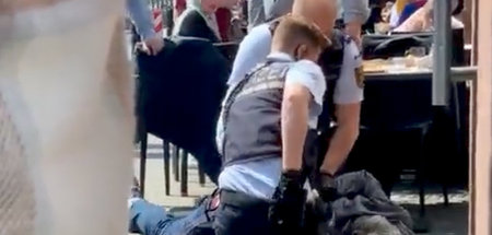 Szene aus dem Video des Polizeieinsatzes vom Montag in Mannheim