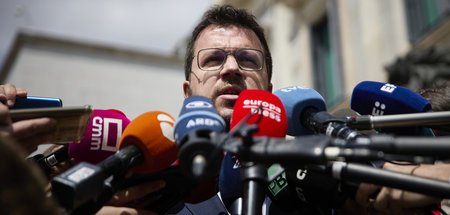Pere Aragones, Regionalregierungschef von Katalonien, spricht mi