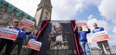 Demonstranten forderten am Freitag vor dem Hamburger Rathaus den