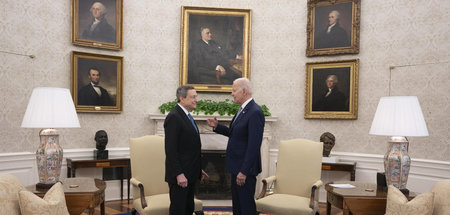 Italiens Premier Draghi traf am Dienstag in Washington US-Präsid...