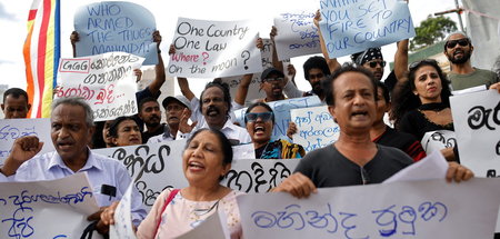 Verhaftung gefordert: Demonstrierende in Colombo geben sich nich... Verhaftung gefordert: Demonstrierende in Colombo geben sich nich...