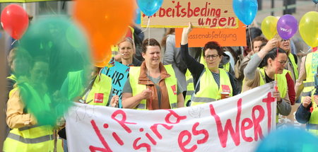 Für »bessere Arbeitsbedingungen« auf den Straßen (Halberstadt, 1...